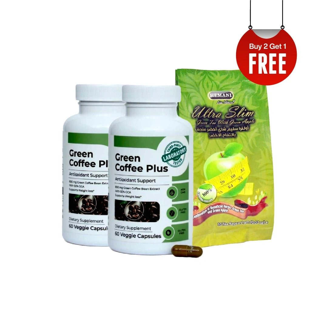 Buy 2 Green Coffee Plus & Get 1 Pack Hemani Ultra Slim