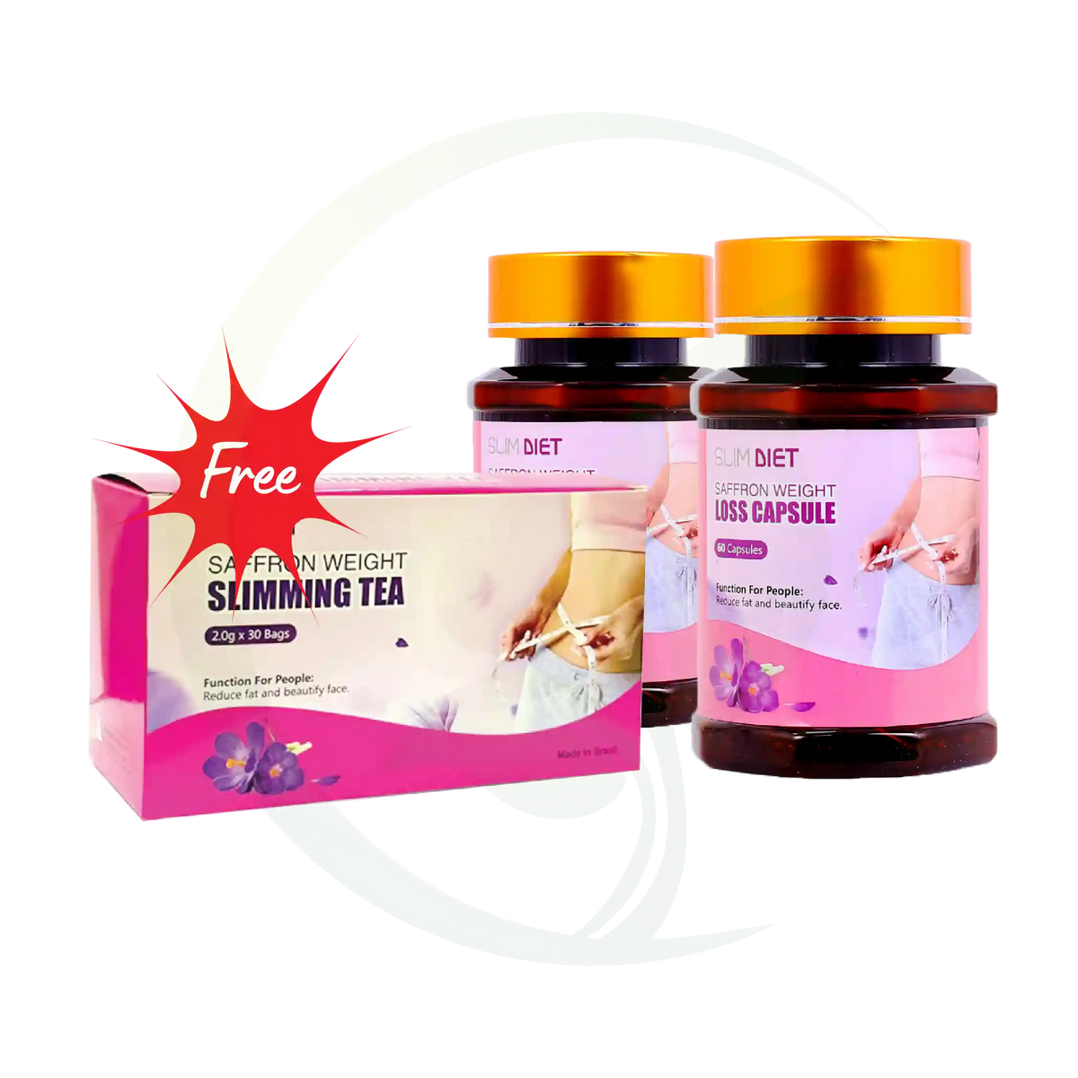 Buy Two bottles of weight loss products get Free Saffron Weight Slimming Tea