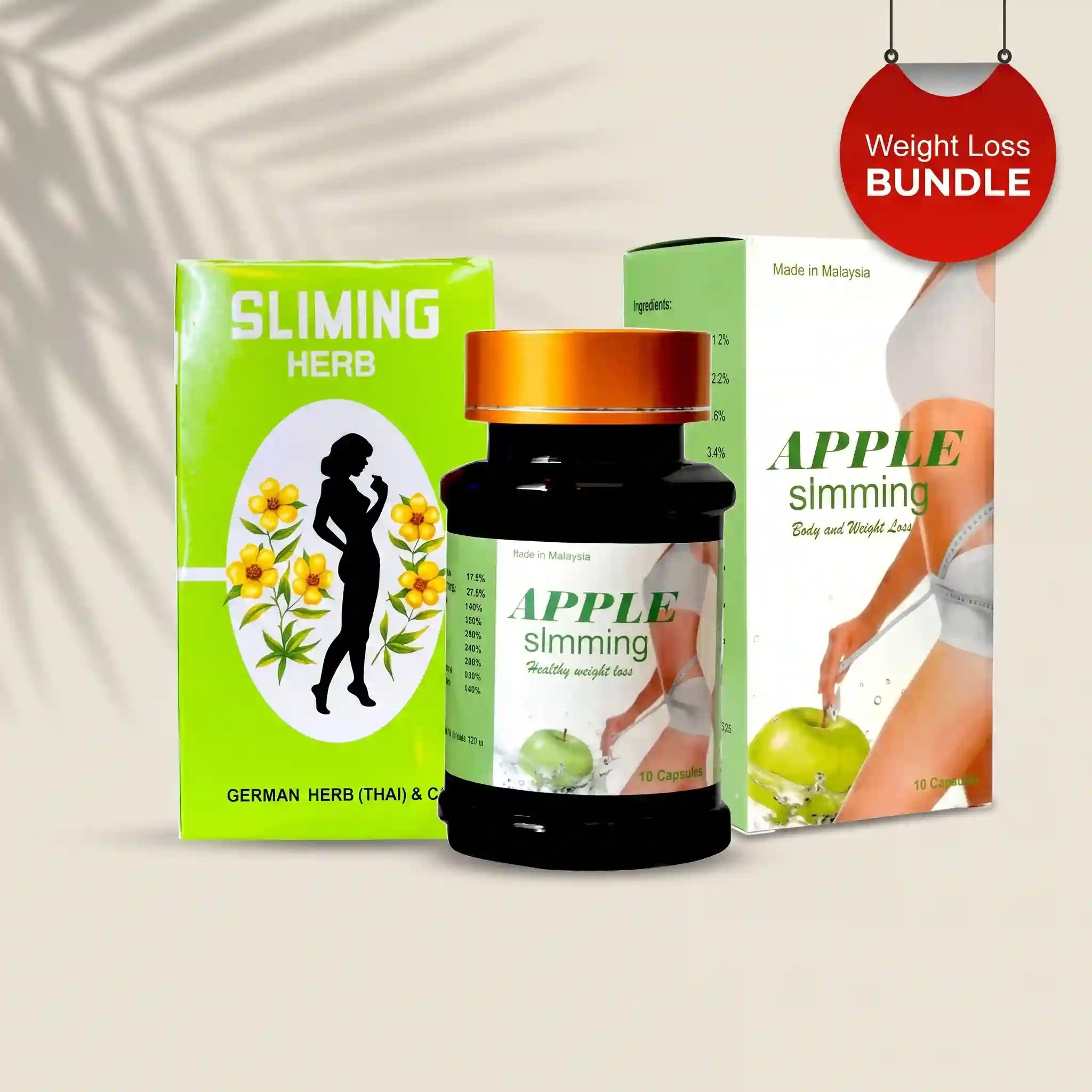 Apple Slimming Capsules Sliming Herb Tea Bundle Discount Offer