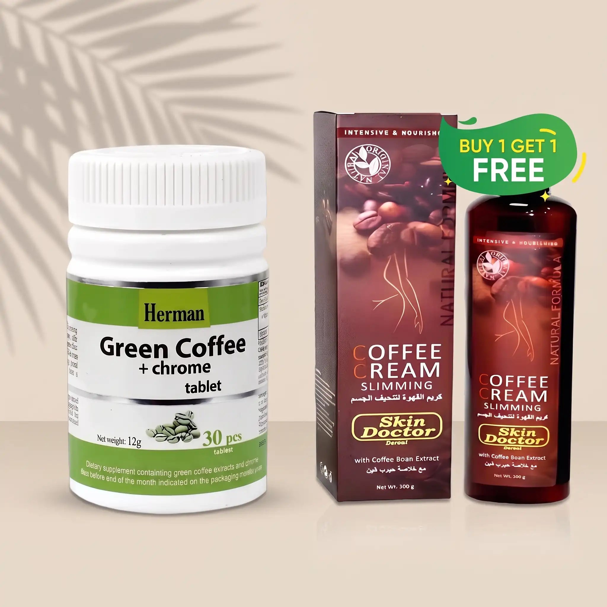 Buy 1 Green Coffee Plus Chrome Tablet and Slimming Coffee Cream Get Discount