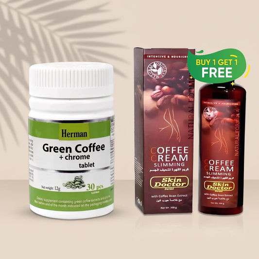 Green Coffee Chrome Tablet and Slimming Coffee Cream - Herbaldubai