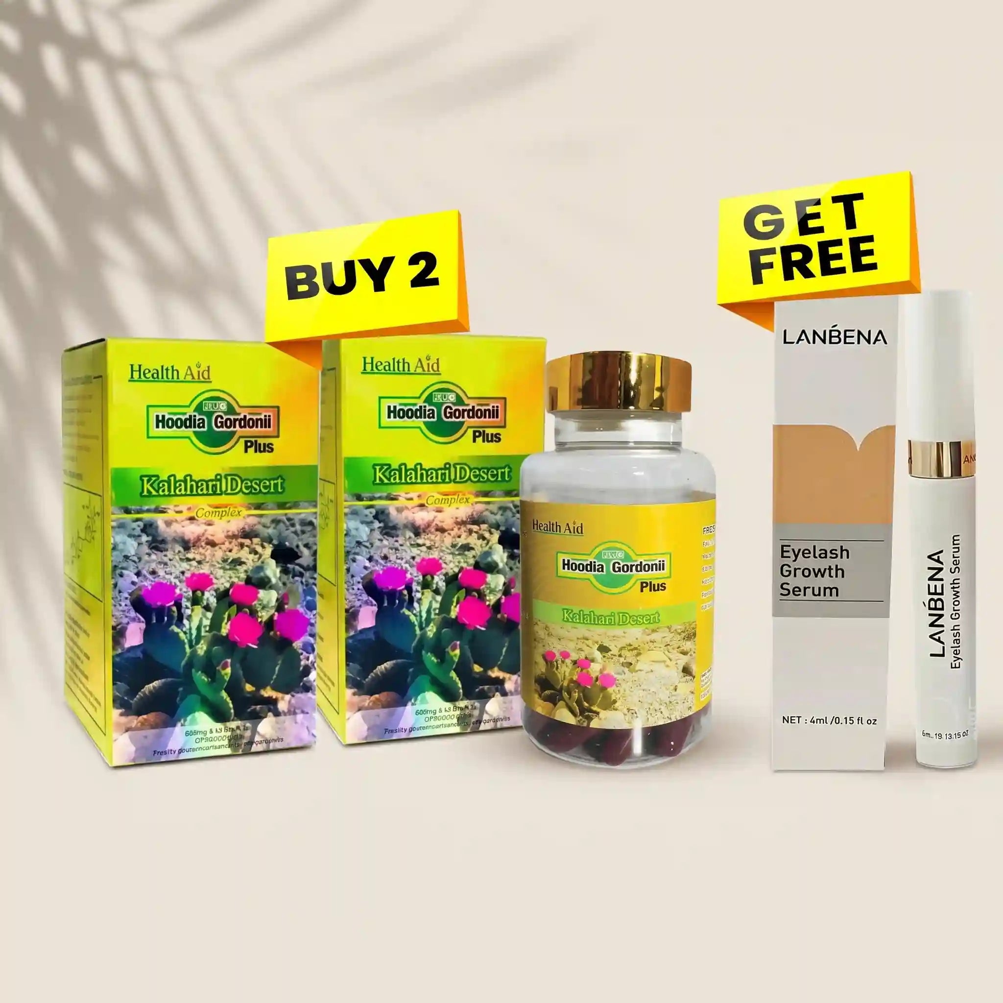 Buy 2 Hoodia Gordonii Plus get 1 Lanbena Eyelash Serum Free