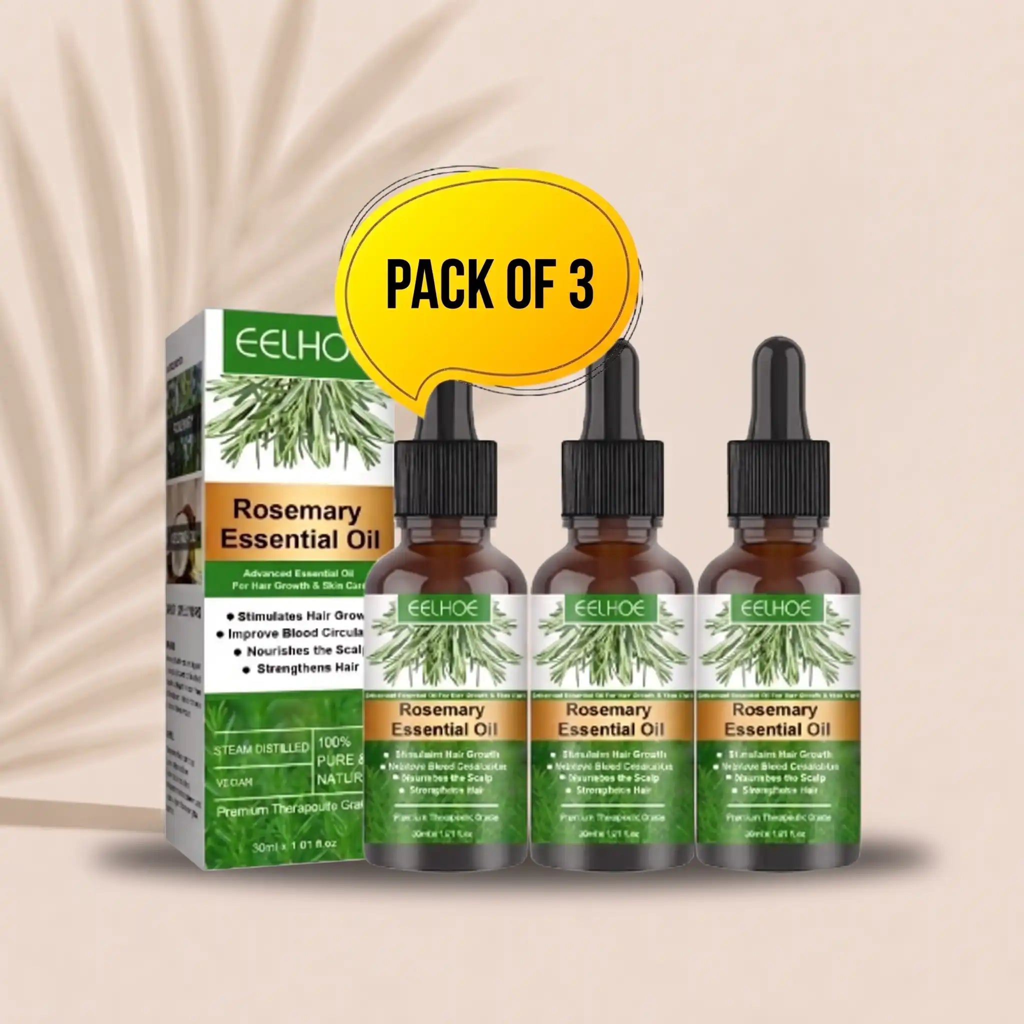 Eelhoe Rosemary Essential Oil for Hair Growth Pack of 3