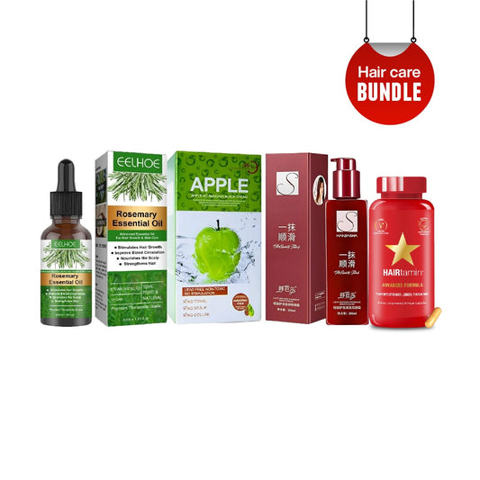 Hair care Bundle. Eelhoe rosemary essential oil, Apple hair colour, Hanbasha hair conditioner, Hairtamin