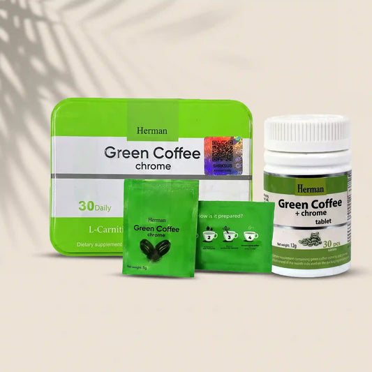 Herman Green Coffee Chrome Sachets and Tablets - Herbal Dubai
