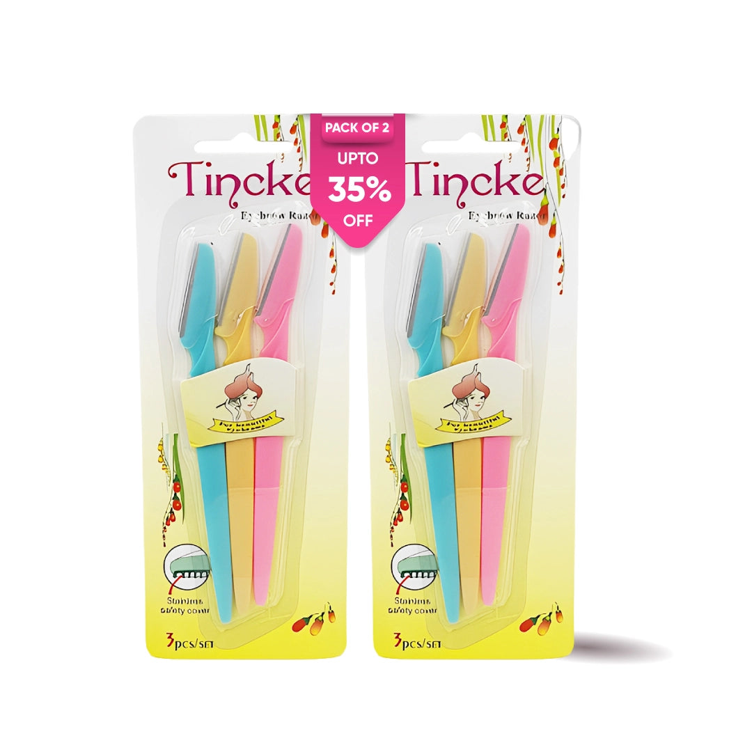 Tineke Eyebrow Razor Trimmers Multicolor Pack of Two